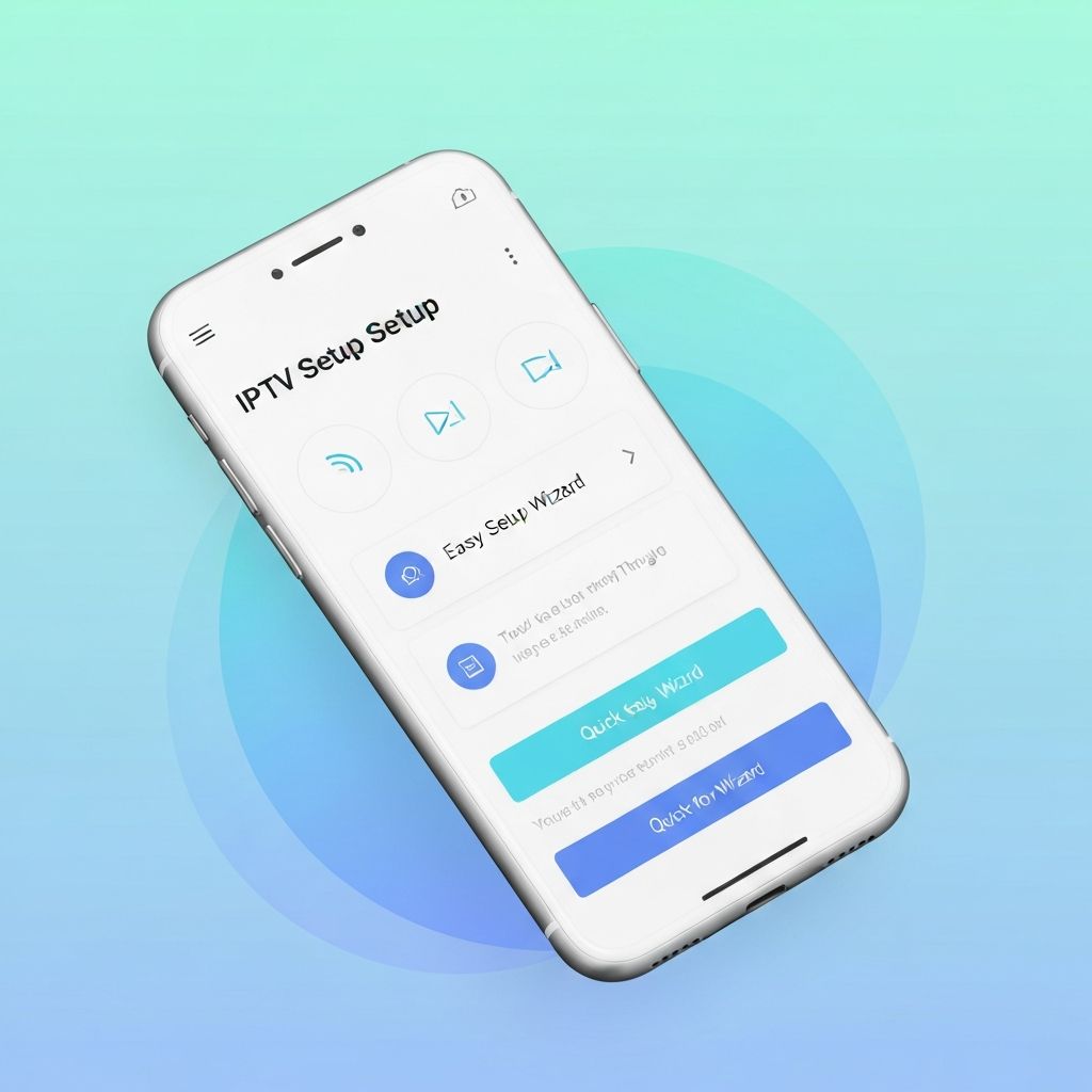 Easy setup IPTV installation wizard showing minimal steps on smartphone